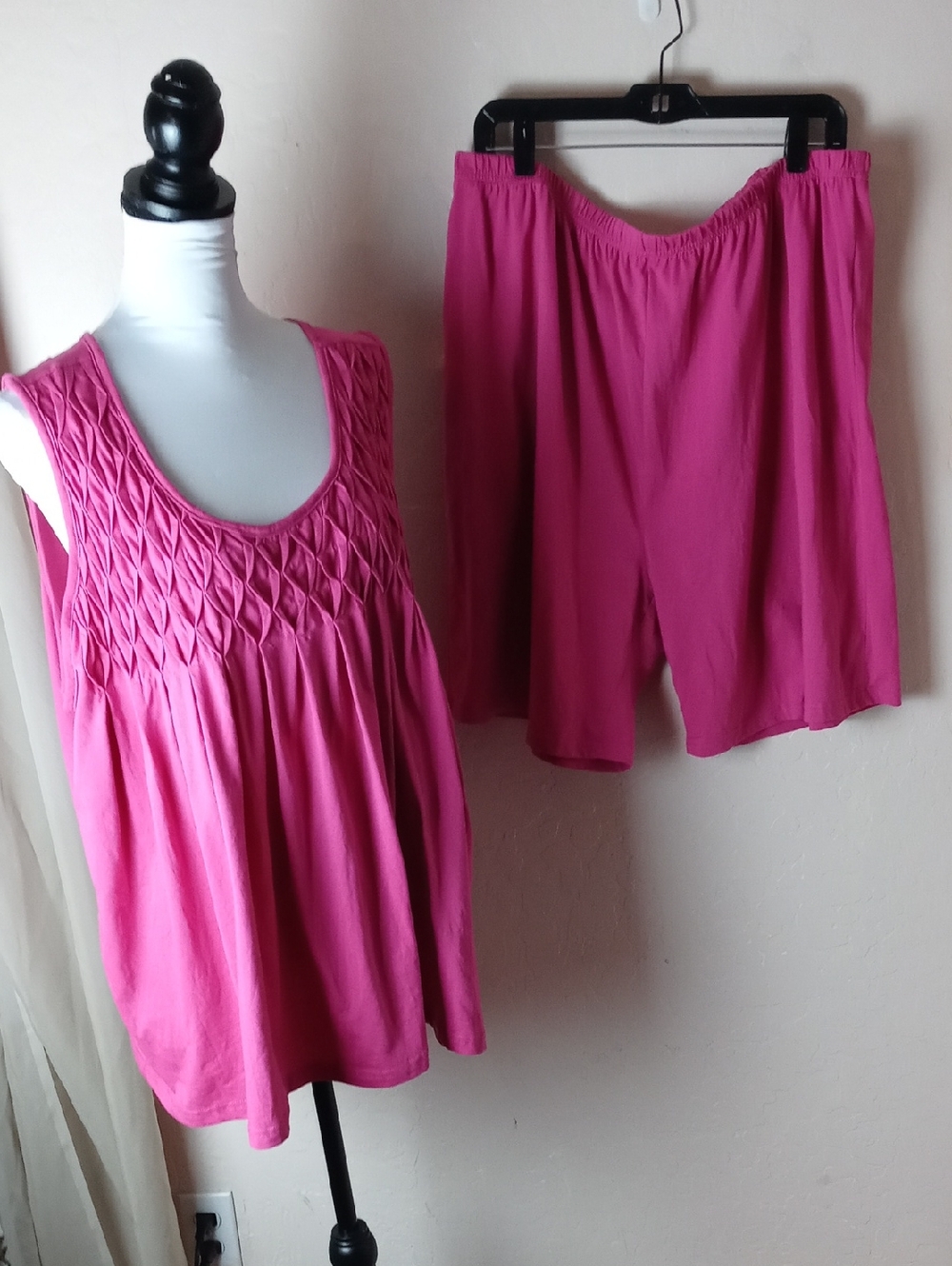 Cozee Corner Women’s Cotton Sleep Set - Pink Sleeveless Top & Shorts